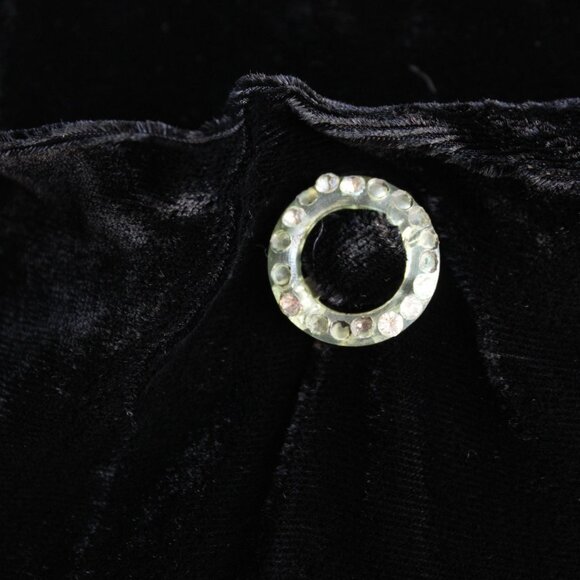 Vintage 1940s Dress, Cirilo Black Velvet Dress With Rhinestone Embellishment - Picture 4 of 12